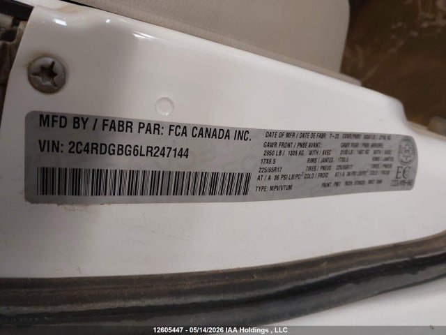 2C4RDGBG6LR247144 Dodge Grand Caravan Se