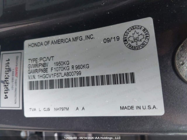 1HGCV1F57LA800799 Honda ACCORD SEDAN