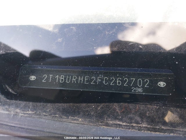 12605484 :رقم المزاد ، 2T1BURHE2FC262702 vin ، 2015 Toyota Corolla L/le/le Pls/prm/s/s Pls مزاد بيع