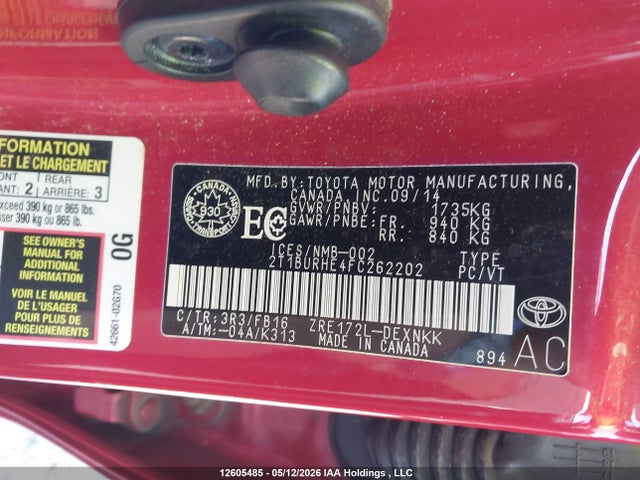Toyota COROLLA LE 2015 2T1BURHE4FC262202 Image 19