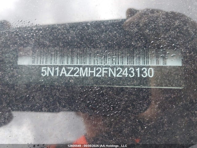 5N1AZ2MH2FN243130 Nissan Murano S/sl/sv/platinum
