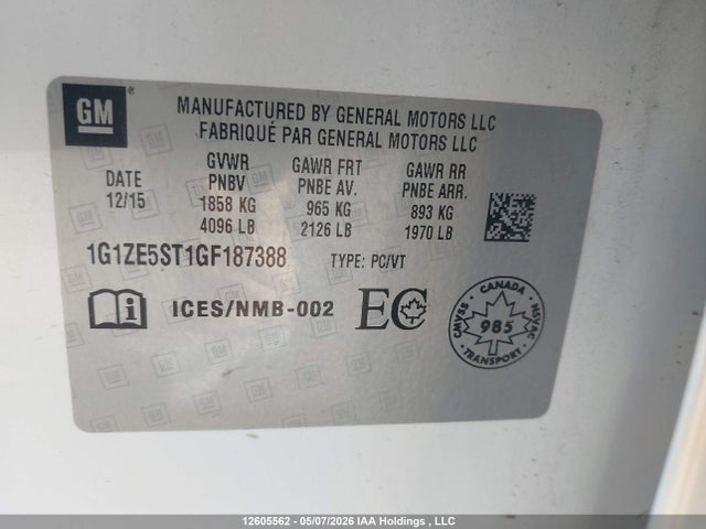 1G1ZE5ST1GF187388 Chevrolet MALIBU LT