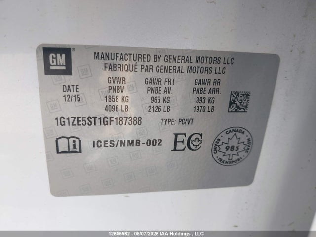 1G1ZE5ST1GF187388 Chevrolet MALIBU LT