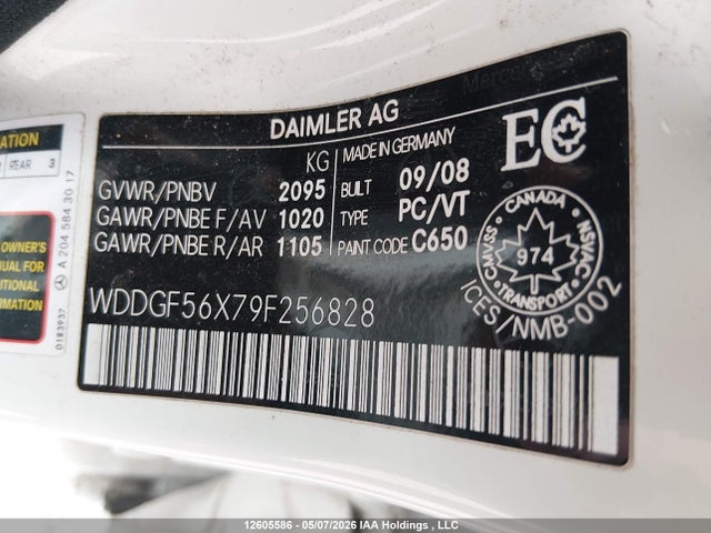 Продаж на аукціоні авто 2009 Mercedes-benz C 350, vin: WDDGF56X79F256828, номер лоту: 12605586