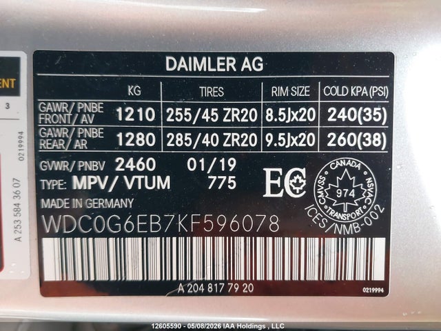 Продажа на аукционе авто 2019 Mercedes-benz Amg Gla 43 4matic, vin: WDC0G6EB7KF596078, номер лота: 12605590