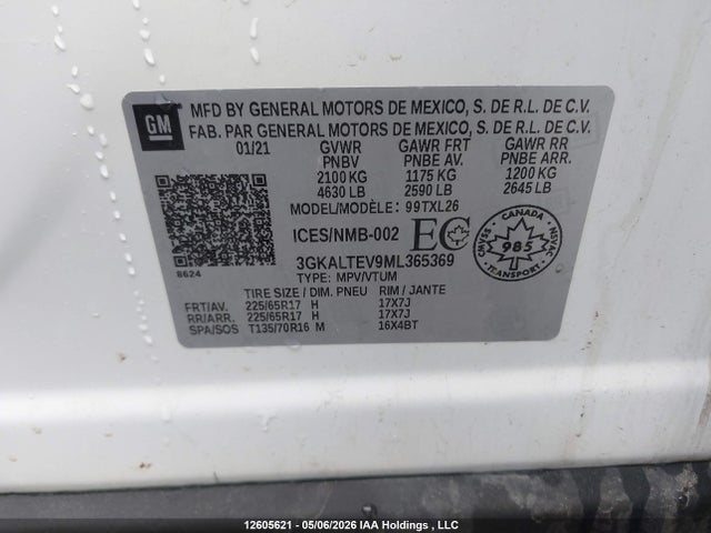 3GKALTEV9ML365369 GMC Terrain Sle
