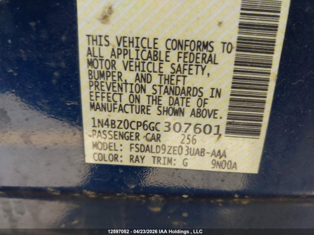 1N4BZ0CP6GC307601 Nissan LEAF SV