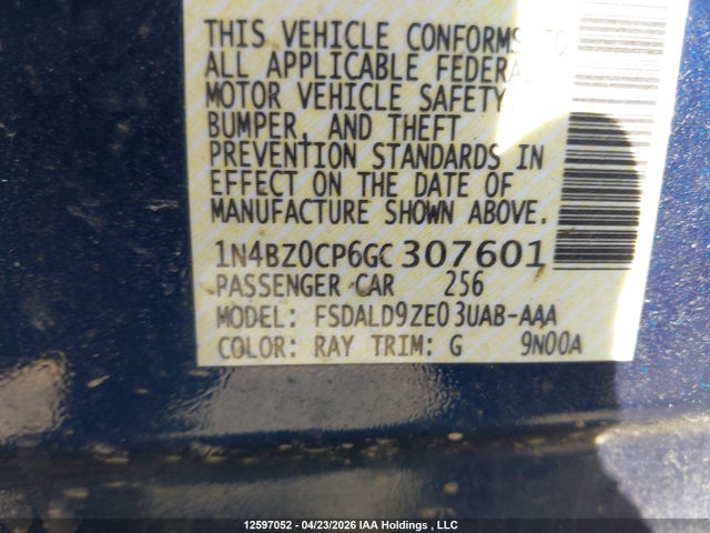1N4BZ0CP6GC307601 Nissan LEAF SV