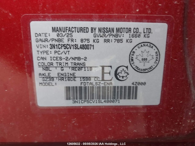 3N1CP5CV1SL480071 Nissan Kicks Play Sv
