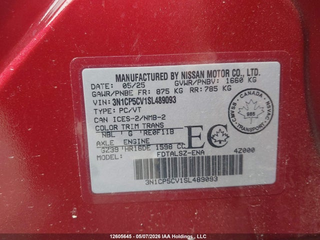 3N1CP5CV1SL489093 Nissan Kicks Play Sv
