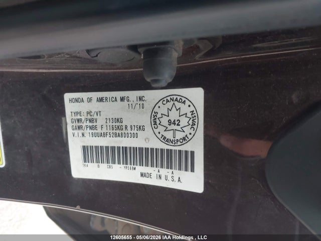Aukcja sprzedaży 2011 Acura Tl, vin: 19UUA8F52BA800300, numer aukcji: 12605655
