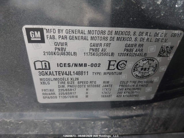 Продажа на аукционе авто 2018 Gmc Terrain Sle, vin: 3GKALTEV4JL148811, номер лота: 12605673