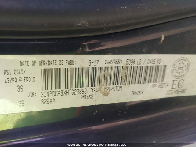 Aukcja sprzedaży 2017 Dodge Journey Cvp/se, vin: 3C4PDCABXHT622883, numer aukcji: 12605687