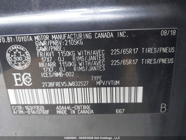 Toyota RAV4 LE 2018 2T3BFREV5JW832527 Image 17