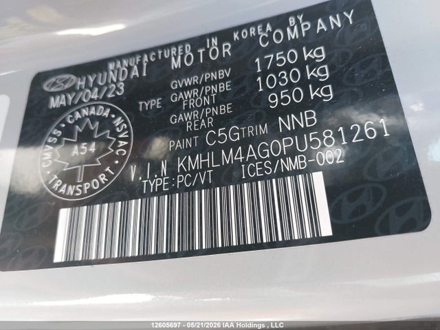 KMHLM4AG0PU581261 Hyundai Elantra
