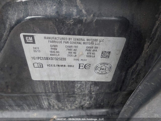 Aukcja sprzedaży 2013 Chevrolet Cruze, vin: 1G1PC5SBXD7325228, numer aukcji: 12605741