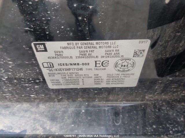 1GC1KVEY3HF171246 Chevrolet Silverado K2500 Heavy Duty Lt