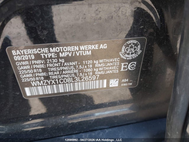 Aukcja sprzedaży 2020 Mini Countryman Cooper S, vin: WMZYX1C08L3L26597, numer aukcji: 12595992
