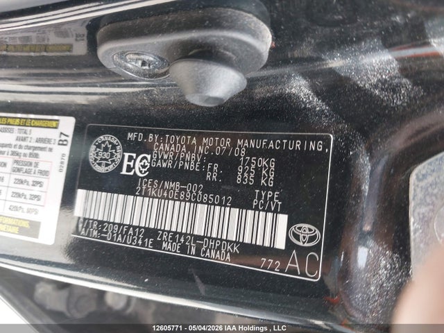Продаж на аукціоні авто 2009 Toyota Corolla Matrix, vin: 2T1KU40E89C085012, номер лоту: 12605771