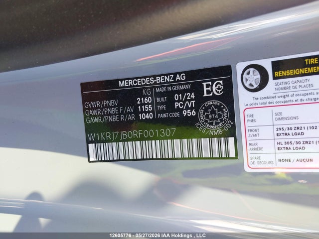 W1KRJ7JB0RF001307 Mercedes-Benz Amg Gt 63 4matic+ 4-door