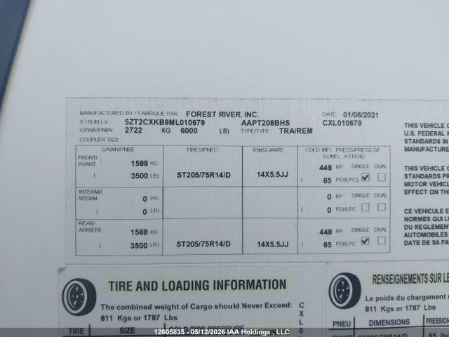 Coachmen Apex 2021 5ZT2CXKB9ML010679 Image 14