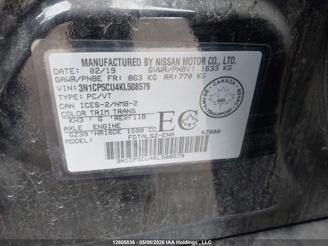 Nissan Kicks 2019 3N1CP5CU4KL508579 Image 18