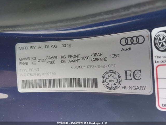 WAU78LFF8G1090150 Audi A3 2.0t Komfort