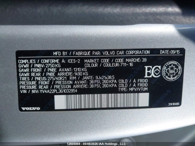 YV4A22PL3G1032954 Volvo Xc90 T6 Inscription