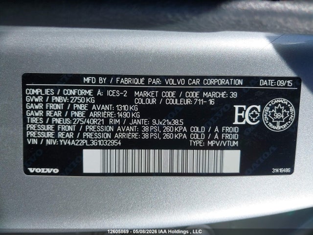 YV4A22PL3G1032954 Volvo Xc90 T6 Inscription