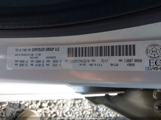 Aukcja sprzedaży 2010 Chrysler Sebring Touring, vin: 1C3CC5FV7AN132170, numer aukcji: 12605909
