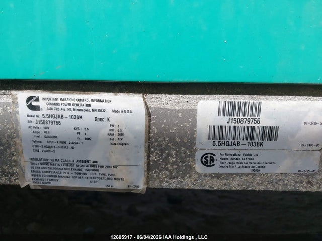 12605917 :رقم المزاد ، 1F66F5DY5G0A02815 vin ، 2016 Ford F53 مزاد بيع