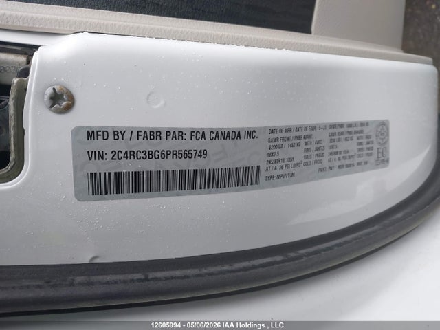 2023 Chrysler Pacifica Touring L მანქანა იყიდება აუქციონზე, vin: 2C4RC3BG6PR565749, აუქციონის ნომერი: 12605994