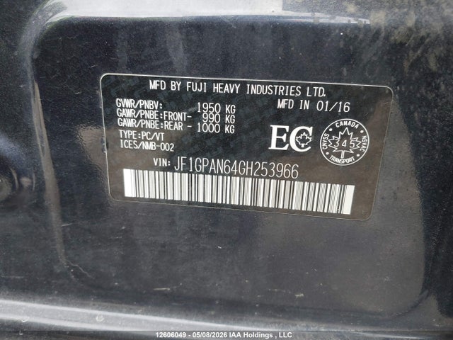 JF1GPAN64GH253966 Subaru Impreza 2.0i Limited Package
