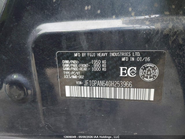 JF1GPAN64GH253966 Subaru Impreza 2.0i Limited Package