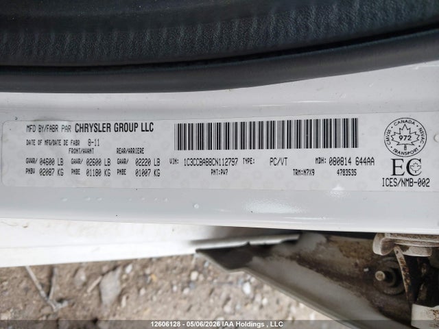 12606128 :رقم المزاد ، 1C3CCBAB8CN112797 vin ، 2012 Chrysler 200 Lx مزاد بيع