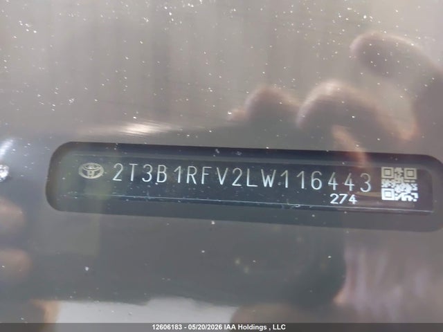 2020 Toyota Rav4 Le მანქანა იყიდება აუქციონზე, vin: 2T3B1RFV2LW116443, აუქციონის ნომერი: 12606183