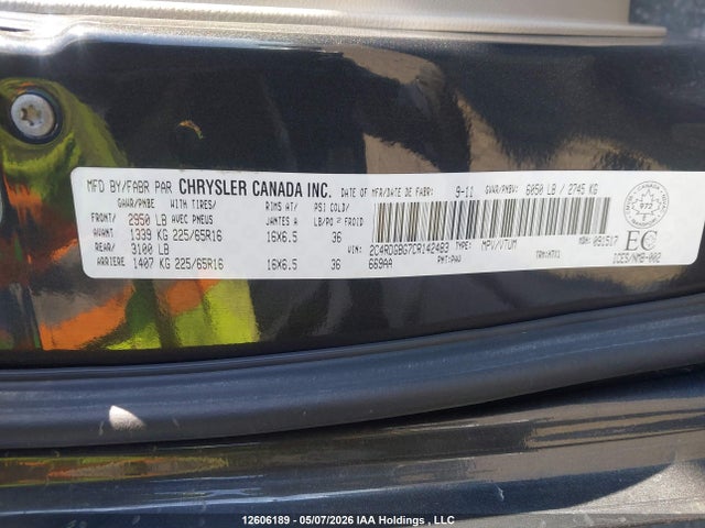 2012 Dodge Grand Caravan Se/sxt მანქანა იყიდება აუქციონზე, vin: 2C4RDGBG7CR142483, აუქციონის ნომერი: 12606189