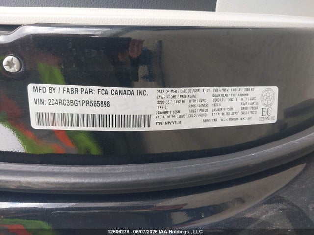 Продажа на аукционе авто 2023 Chrysler Pacifica Touring L, vin: 2C4RC3BG1PR565898, номер лота: 12606278