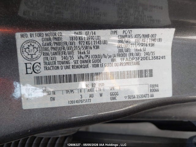 Aukcja sprzedaży 2014 Ford Focus Se, vin: 1FADP3F20EL358248, numer aukcji: 12606327
