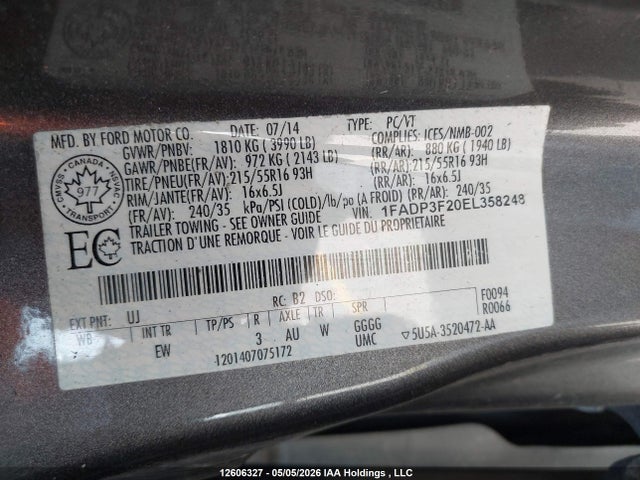 Aukcja sprzedaży 2014 Ford Focus Se, vin: 1FADP3F20EL358248, numer aukcji: 12606327