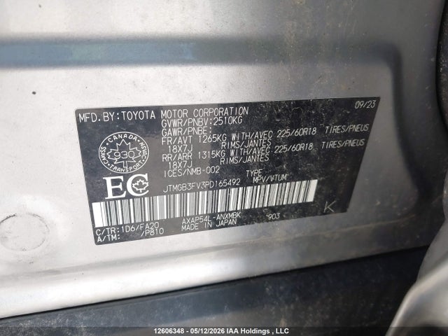 JTMGB3FV3PD165492 Toyota RAV4