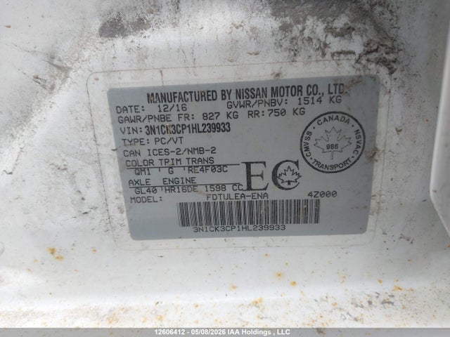 3N1CK3CP1HL239933 Nissan Micra