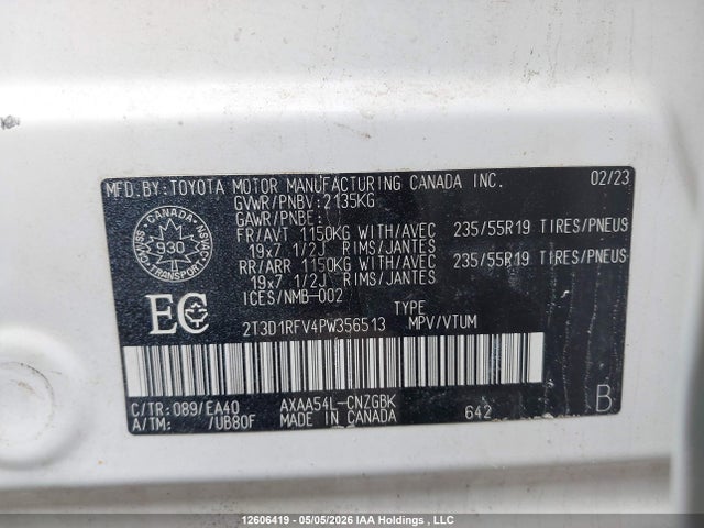 Aukcja sprzedaży 2023 Toyota Rav4 Limited, vin: 2T3D1RFV4PW356513, numer aukcji: 12606419