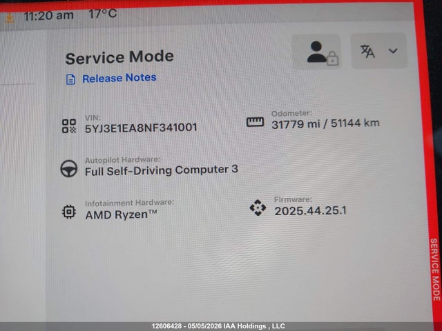 12606428 :رقم المزاد ، 5YJ3E1EA8NF341001 vin ، 2022 Tesla Model 3 Rwd/standard Range مزاد بيع