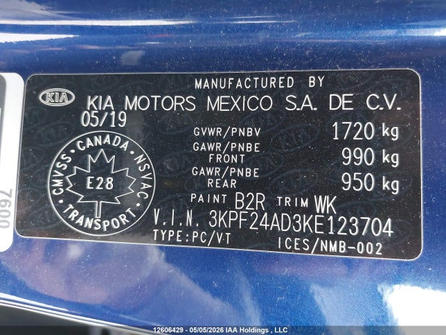 3KPF24AD3KE123704 KIA Forte Fe/lx/lxs