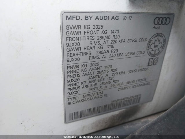 WA1VAAF78JD016612 Audi Q7 3.0t Technik