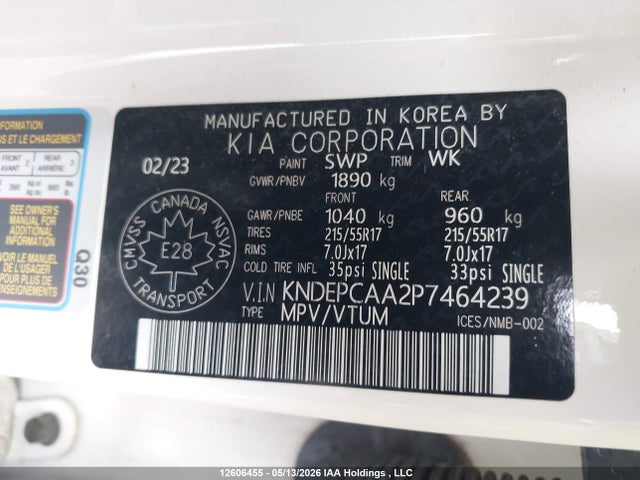 Продаж на аукціоні авто 2023 Kia Seltos Lx, vin: KNDEPCAA2P7464239, номер лоту: 12606455