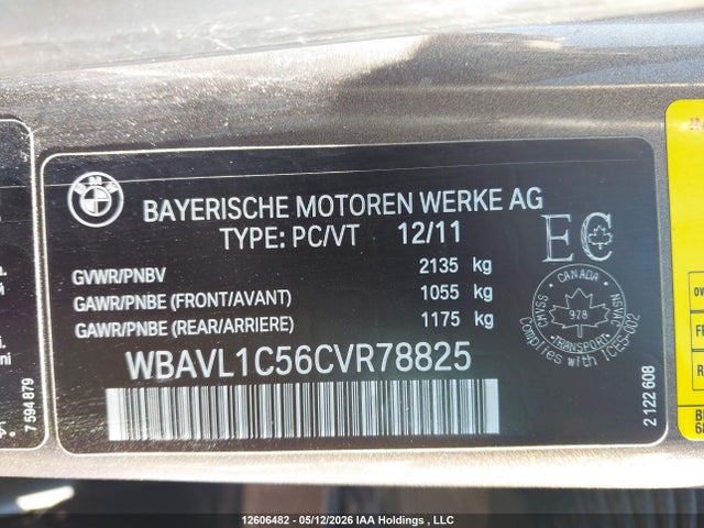 12606482 :رقم المزاد ، WBAVL1C56CVR78825 vin ، 2012 Bmw X1 Xdrive28i مزاد بيع