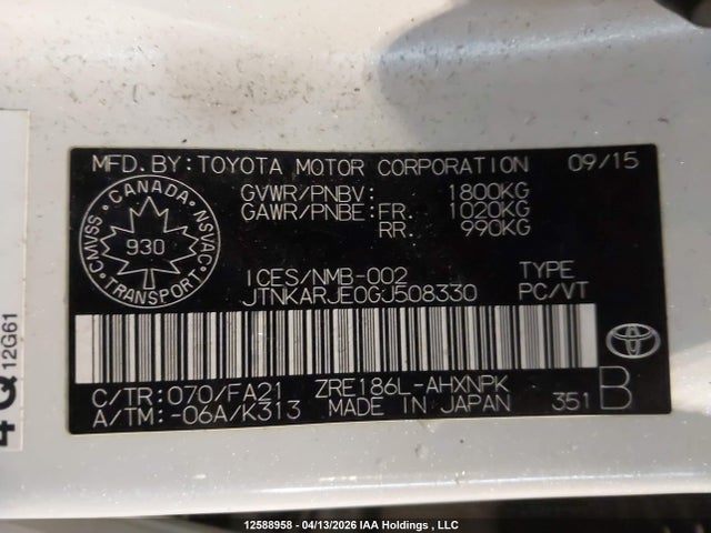 JTNKARJE0GJ508330 Scion IM