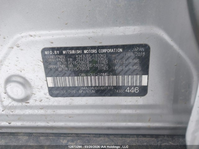 JA4AJ3AU0JU601319 Mitsubishi RVR SE